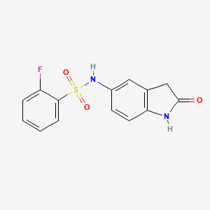 2-fluoro-N-(2-oxoindolin-5-yl)benzenesulfonamide