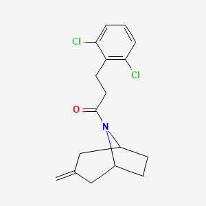 3-(2,6-dichlorophenyl)-1-((1R,5S)-3-methylene-8-azabicyclo[3.2.1]octan-8-yl)propan-1-one