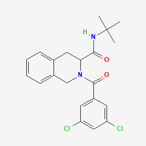 molecular formula C21H22Cl2N2O2 B2933932 N-tert-butyl-2-(3,5-dichlorobenzoyl)-3,4-dihydro-1H-isoquinoline-3-carboxamide CAS No. 318517-26-9