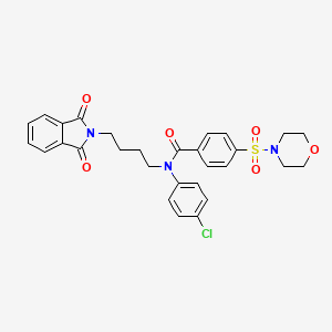 molecular formula C29H28ClN3O6S B2933952 N-(4-chlorophenyl)-N-[4-(1,3-dioxo-2,3-dihydro-1H-isoindol-2-yl)butyl]-4-(morpholine-4-sulfonyl)benzamide CAS No. 313665-68-8