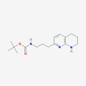 molecular formula C16H25N3O2 B2933958 2-(3-(Boc-amino)-propyl)-5,6,7,8-tetrahydro-1,8-naphthyridine CAS No. 227751-86-2