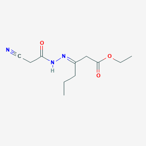 molecular formula C11H17N3O3 B2933968 ethyl 3-[(E)-2-(2-cyanoacetyl)hydrazono]hexanoate CAS No. 477870-81-8