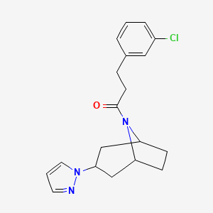 1-((1R,5S)-3-(1H-pyrazol-1-yl)-8-azabicyclo[3.2.1]octan-8-yl)-3-(3-chlorophenyl)propan-1-one
