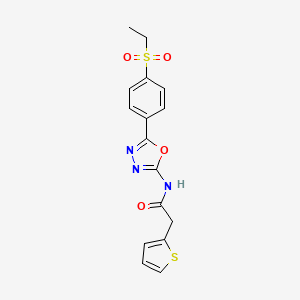 N-(5-(4-(ethylsulfonyl)phenyl)-1,3,4-oxadiazol-2-yl)-2-(thiophen-2-yl)acetamide