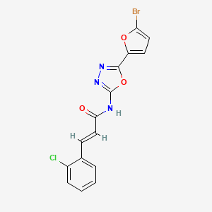 (E)-N-(5-(5-bromofuran-2-yl)-1,3,4-oxadiazol-2-yl)-3-(2-chlorophenyl)acrylamide