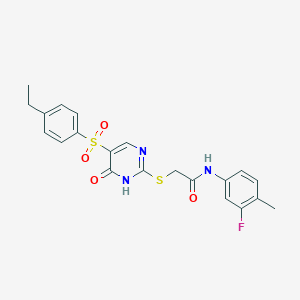 2-((5-((4-ethylphenyl)sulfonyl)-6-oxo-1,6-dihydropyrimidin-2-yl)thio)-N-(3-fluoro-4-methylphenyl)acetamide