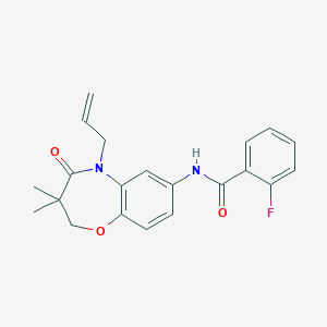 N-(5-allyl-3,3-dimethyl-4-oxo-2,3,4,5-tetrahydrobenzo[b][1,4]oxazepin-7-yl)-2-fluorobenzamide