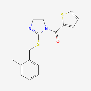 (2-((2-methylbenzyl)thio)-4,5-dihydro-1H-imidazol-1-yl)(thiophen-2-yl)methanone