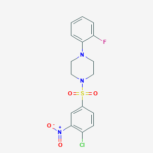 1-Chloro-4-((4-(2-fluorophenyl)piperazinyl)sulfonyl)-2-nitrobenzene