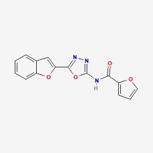 molecular formula C15H9N3O4 B2934003 N-[5-(1-benzofuran-2-yl)-1,3,4-oxadiazol-2-yl]furan-2-carboxamide CAS No. 922099-08-9