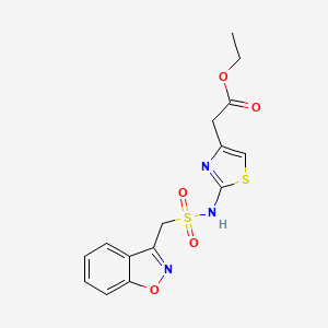 B2934015 Ethyl 2-(2-(benzo[d]isoxazol-3-ylmethylsulfonamido)thiazol-4-yl)acetate CAS No. 1797696-86-6