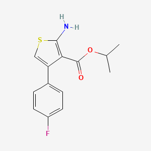 molecular formula C14H14FNO2S B2934026 Isopropyl 2-amino-4-(4-fluorophenyl)thiophene-3-carboxylate CAS No. 350997-28-3