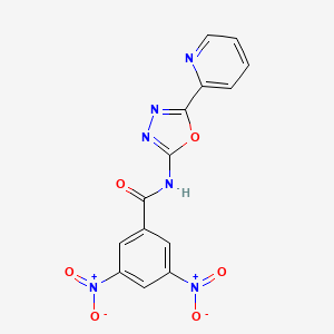3,5-dinitro-N-(5-pyridin-2-yl-1,3,4-oxadiazol-2-yl)benzamide