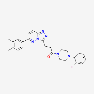 3-[6-(3,4-Dimethylphenyl)-[1,2,4]triazolo[4,3-b]pyridazin-3-yl]-1-[4-(2-fluorophenyl)piperazin-1-yl]propan-1-one