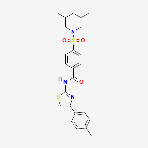 4-((3,5-dimethylpiperidin-1-yl)sulfonyl)-N-(4-(p-tolyl)thiazol-2-yl)benzamide