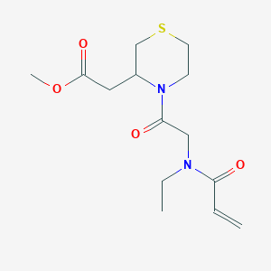 Methyl 2-[4-[2-[ethyl(prop-2-enoyl)amino]acetyl]thiomorpholin-3-yl]acetate