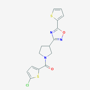 (5-Chlorothiophen-2-yl)(3-(5-(thiophen-2-yl)-1,2,4-oxadiazol-3-yl)pyrrolidin-1-yl)methanone