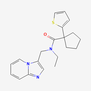 molecular formula C20H23N3OS B2934062 N-ethyl-N-({imidazo[1,2-a]pyridin-3-yl}methyl)-1-(thiophen-2-yl)cyclopentane-1-carboxamide CAS No. 1448057-71-3