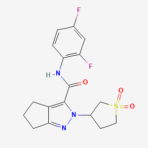 N-(2,4-difluorophenyl)-2-(1,1-dioxidotetrahydrothiophen-3-yl)-2,4,5,6-tetrahydrocyclopenta[c]pyrazole-3-carboxamide