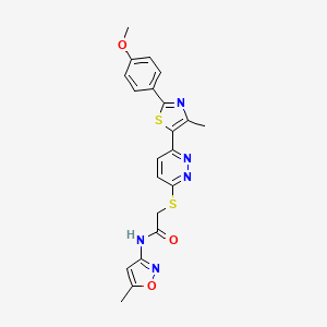 2-((6-(2-(4-methoxyphenyl)-4-methylthiazol-5-yl)pyridazin-3-yl)thio)-N-(5-methylisoxazol-3-yl)acetamide