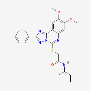 molecular formula C23H25N5O3S B2934079 N-(butan-2-yl)-2-({8,9-dimethoxy-2-phenyl-[1,2,4]triazolo[1,5-c]quinazolin-5-yl}sulfanyl)acetamide CAS No. 958719-17-0