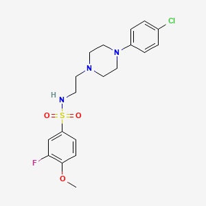 molecular formula C19H23ClFN3O3S B2934087 N-(2-(4-(4-chlorophenyl)piperazin-1-yl)ethyl)-3-fluoro-4-methoxybenzenesulfonamide CAS No. 1049366-48-4