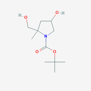 molecular formula C11H21NO4 B2934107 Tert-butyl 4-hydroxy-2-(hydroxymethyl)-2-methylpyrrolidine-1-carboxylate CAS No. 2031258-55-4