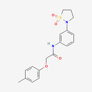 molecular formula C18H20N2O4S B2934127 N-(3-(1,1-dioxidoisothiazolidin-2-yl)phenyl)-2-(p-tolyloxy)acetamide CAS No. 941975-14-0