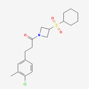 molecular formula C19H26ClNO3S B2934134 3-(4-Chloro-3-methylphenyl)-1-(3-(cyclohexylsulfonyl)azetidin-1-yl)propan-1-one CAS No. 1797276-28-8