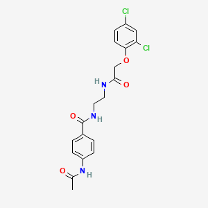 molecular formula C19H19Cl2N3O4 B2934135 4-acetamido-N-(2-(2-(2,4-dichlorophenoxy)acetamido)ethyl)benzamide CAS No. 1021026-85-6
