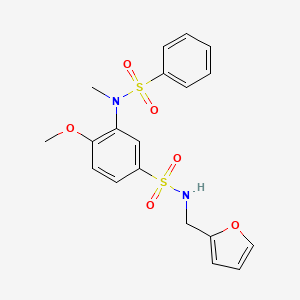 molecular formula C19H20N2O6S2 B2934153 N-[(furan-2-yl)methyl]-4-methoxy-3-(N-methylbenzenesulfonamido)benzene-1-sulfonamide CAS No. 708997-93-7