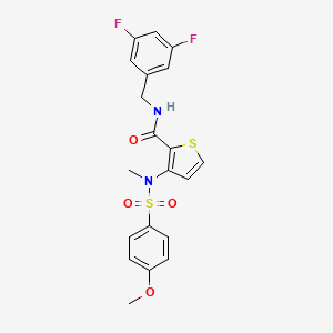 molecular formula C20H18F2N2O4S2 B2934190 N-[(3,5-difluorophenyl)methyl]-3-(N-methyl4-methoxybenzenesulfonamido)thiophene-2-carboxamide CAS No. 1116017-44-7