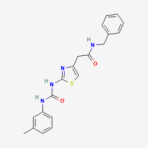 molecular formula C20H20N4O2S B2934194 N-benzyl-2-(2-(3-(m-tolyl)ureido)thiazol-4-yl)acetamide CAS No. 921484-58-4