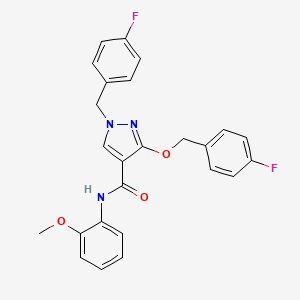 B2934198 1-(4-fluorobenzyl)-3-((4-fluorobenzyl)oxy)-N-(2-methoxyphenyl)-1H-pyrazole-4-carboxamide CAS No. 1014091-50-9