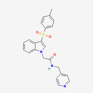 molecular formula C23H21N3O3S B2934209 N-(pyridin-4-ylmethyl)-2-(3-tosyl-1H-indol-1-yl)acetamide CAS No. 946246-27-1