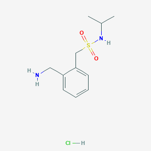 molecular formula C11H19ClN2O2S B2934221 1-[2-(aminomethyl)phenyl]-N-isopropylmethanesulfonamide hydrochloride CAS No. 1052089-42-5