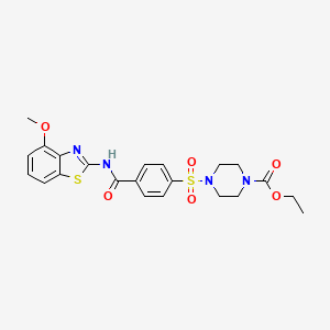 molecular formula C22H24N4O6S2 B2934246 ETHYL 4-{4-[(4-METHOXY-1,3-BENZOTHIAZOL-2-YL)CARBAMOYL]BENZENESULFONYL}PIPERAZINE-1-CARBOXYLATE CAS No. 441291-11-8