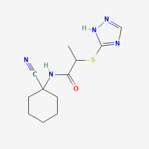 molecular formula C12H17N5OS B2934262 N-(1-cyanocyclohexyl)-2-(1H-1,2,4-triazol-5-ylsulfanyl)propanamide CAS No. 875451-21-1