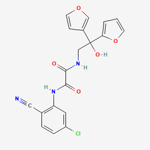 molecular formula C19H14ClN3O5 B2934289 N1-(5-chloro-2-cyanophenyl)-N2-(2-(furan-2-yl)-2-(furan-3-yl)-2-hydroxyethyl)oxalamide CAS No. 2034482-42-1