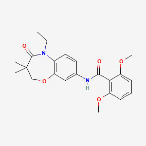 molecular formula C22H26N2O5 B2934294 N-(5-ethyl-3,3-dimethyl-4-oxo-2,3,4,5-tetrahydro-1,5-benzoxazepin-8-yl)-2,6-dimethoxybenzamide CAS No. 921561-99-1