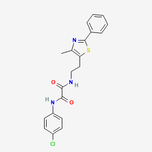 molecular formula C20H18ClN3O2S B2934314 N'-(4-chlorophenyl)-N-[2-(4-methyl-2-phenyl-1,3-thiazol-5-yl)ethyl]ethanediamide CAS No. 894010-03-8