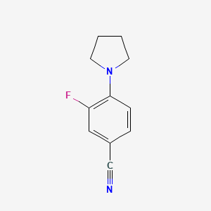 molecular formula C11H11FN2 B2934315 3-Fluoro-4-(pyrrolidin-1-yl)benzonitrile CAS No. 897598-46-8