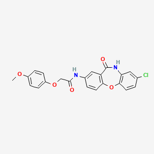 molecular formula C22H17ClN2O5 B2934329 N-(8-chloro-11-oxo-10,11-dihydrodibenzo[b,f][1,4]oxazepin-2-yl)-2-(4-methoxyphenoxy)acetamide CAS No. 922008-93-3