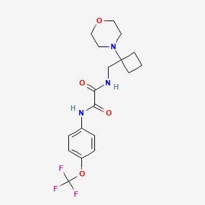molecular formula C18H22F3N3O4 B2934394 N-{[1-(morpholin-4-yl)cyclobutyl]methyl}-N'-[4-(trifluoromethoxy)phenyl]ethanediamide CAS No. 2380191-09-1