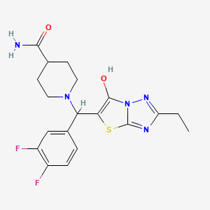 1-((3,4-Difluorophenyl)(2-ethyl-6-hydroxythiazolo[3,2-b][1,2,4]triazol-5-yl)methyl)piperidine-4-carboxamide