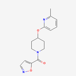 molecular formula C15H17N3O3 B2934441 Isoxazol-5-yl(4-((6-methylpyridin-2-yl)oxy)piperidin-1-yl)methanone CAS No. 1797066-82-0