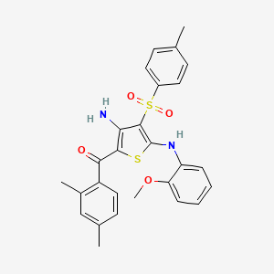 (3-Amino-5-((2-methoxyphenyl)amino)-4-tosylthiophen-2-yl)(2,4-dimethylphenyl)methanone