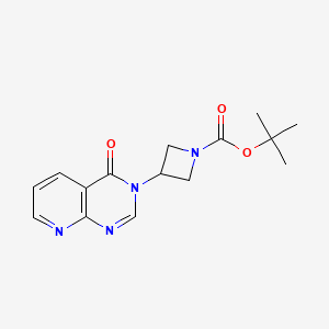 molecular formula C15H18N4O3 B2934464 tert-butyl 3-{4-oxo-3H,4H-pyrido[2,3-d]pyrimidin-3-yl}azetidine-1-carboxylate CAS No. 2380078-09-9