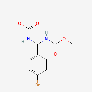 molecular formula C11H13BrN2O4 B2934467 methyl N-[(4-bromophenyl)[(methoxycarbonyl)amino]methyl]carbamate CAS No. 303061-58-7