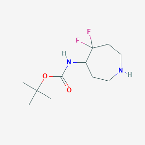 molecular formula C11H20F2N2O2 B2934472 tert-butyl N-(5,5-difluoroazepan-4-yl)carbamate CAS No. 2168486-42-6